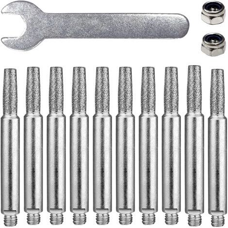 Affûteur de chaîne de tronçonneuse en carbure de tungstène, kit de 3 tailles différentes (4 mm, 5 mm, 6 mm) avec fraises haute dureté pour tronçonneuses de 8 à 22 pouces (5,5 mm, argent) (1/5)