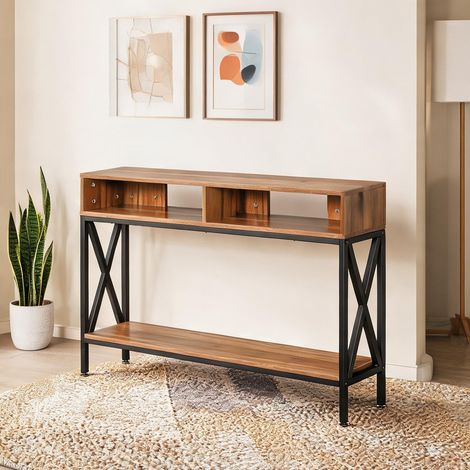 SunJet Console, table console, d'entrée industrielle en bois noyer - Réf. 6PDVQXZOMGB4 (1/5)