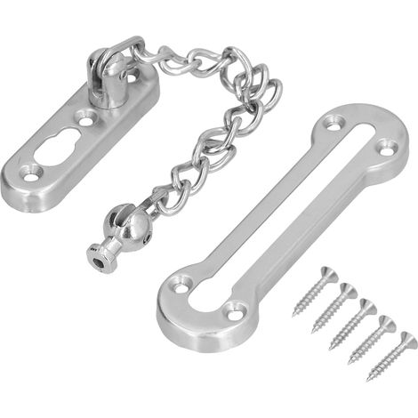 Chaîne De Sécurité Pour Porte - Acier Inoxydable - 18 Cm - Fixation Murale Par Vis - Pour Porte Intérieure Chambre Hôtel - 1 Pièce (1/5)