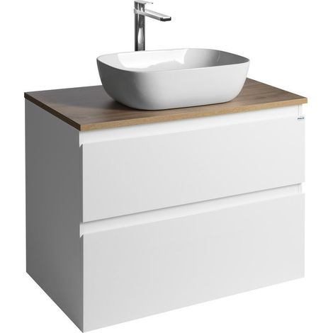 ALTAIR Meuble sous-vasque avec planche 78,5 cm, weiß/Eiche emporio (1/4)