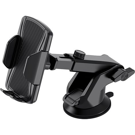 Support Telephone Voiture - 4 À 7 Pouces - Rotation 360 Degrés - Fixation Tableau De Bord Ou Pare-Brise - Libération Rapide Un Bouton - 1 Pièce (1/5)
