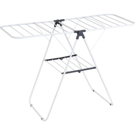 Étendoir séche-linges, séchoir à linges en métal Blanc - Longueur 137 X Largeur 59 X Hauteur 94 cm (1/5)