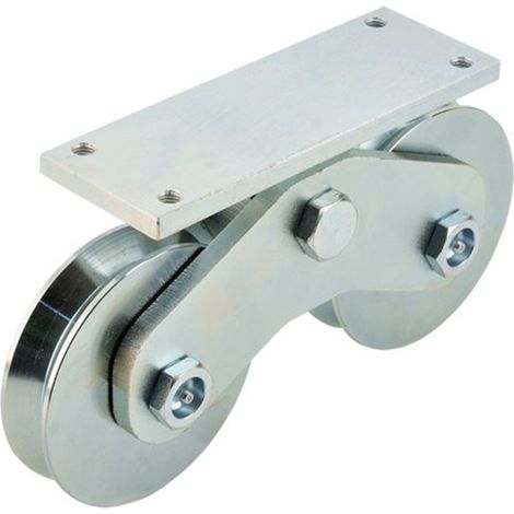 Metalideal Galet double pour rail gorge V - Diamètre 120 mm