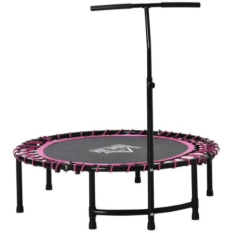Adjustable Handle Mini Round Steel Frame Trampoline in Pink - Perfect for Kids' Indoor and Outdoor Fun (1/5)