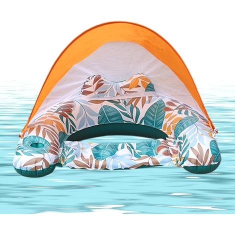 Bouée gonflable- auvent pour Fauteuil flottant gonflable avec adultes Fauteuil de piscine-porte et gobelet pour parasol (1/4)