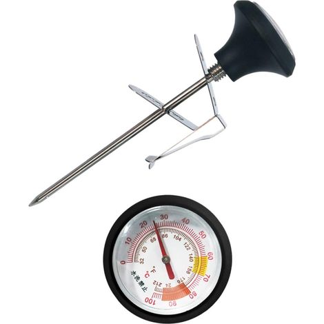 Thermomètre à Thé et Eau Acier Inoxydable avec Couvercle Silicone (1/5)