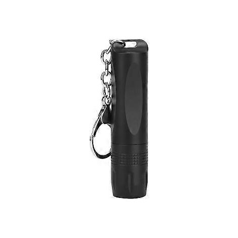 Mini lampe torche LED portable en alliage d'aluminium avec anneau porte-clés pour le camping et la randonnée (noire) (1/5)