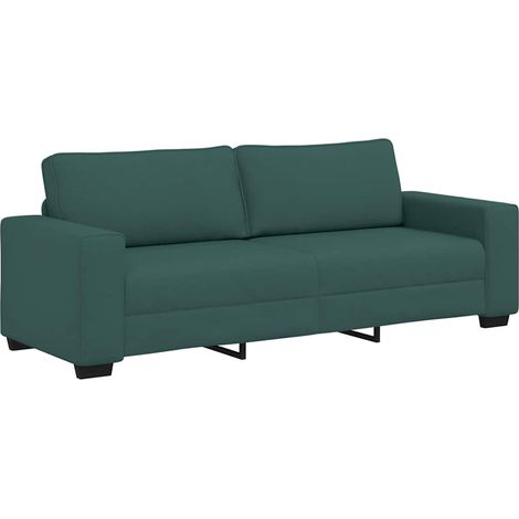 Divano a 3 Posti Sofa Verde Scuro 220x77x82 cm in Tessuto (1/5)