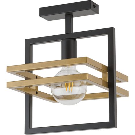 Plafoniera loft nera oro Merci 1xE27 Sigma Lighting (1/2)