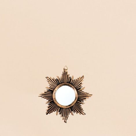Miroir soleil en résine doré 13cm