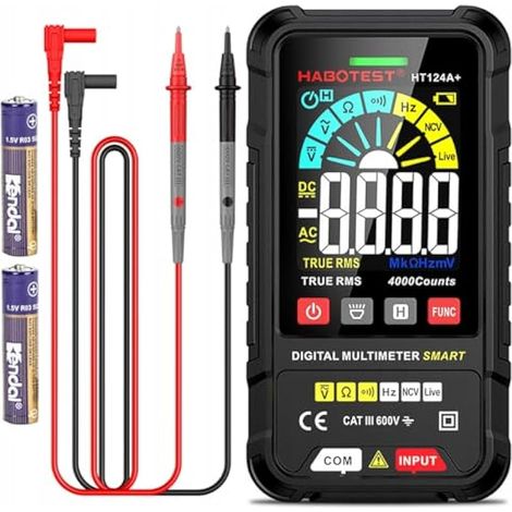 Digitalmultimeter, HT124A+ Digitalmultimeter, Intelligentes TRMS NCV 4000 Counts, Spannungsdetektor-Multimeter