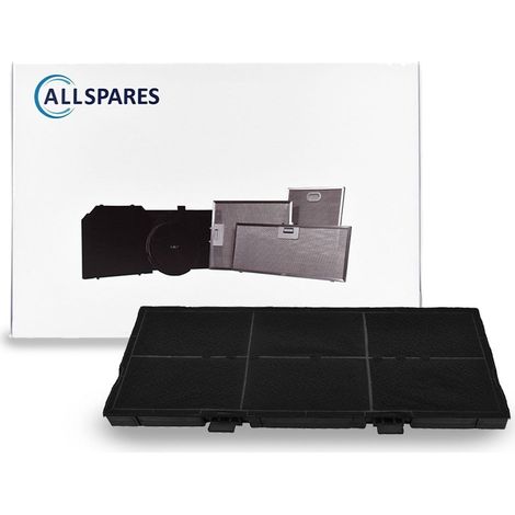 Filtro de carbón AllSpares para campanas extractoras compatible con Bosch 11025806 / DSZ4561 / Siemens LZ45610 y Neff Z54TC02X0 (459x189x20mm)
