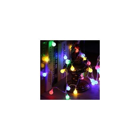 Guirlande Lumineuse Noël Extérieur, 10M 100 LED Guirlande Lumineuse Boules avec Prise 8 Modes Étanche Multicolore Lumière pour Décoration Intérieur Chambre à Coucher Jardin Noël Mariage