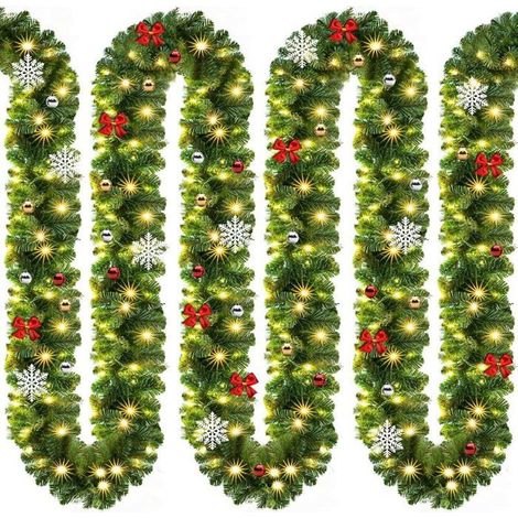 Guirlande de Noël Lumineuse 5m 80 LED Sapin Artificiel avec déco Décoration de noël intérieur extérieur (1/5)