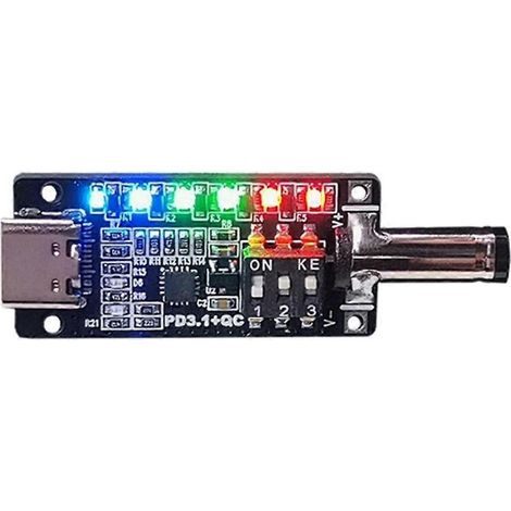 PD3.1 Schnellladeprotokoll-Trigger, Typ-C-Buchse (20 V/28 V, 5 A), automatische Täuschungs- und Alterungsschutzplatine (1/5)