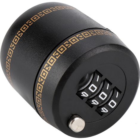 Bouchon de bouteille en plastique avec cadenas à code, bouchon de vin hermétique sous vide, joint d'étanchéité réutilisable, sécurité verrouillable, 1 pièce, noir. (1/5)