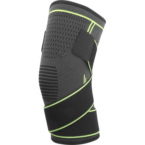 Atmungsaktiver Knieschoner aus Mesh-Gewebe für Outdoor-Sportarten mit doppeltem Druckband, grün XL (1/5)