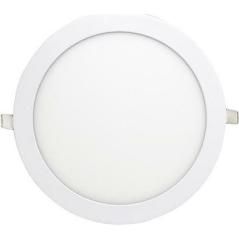 Faretto led da incasso 20w rotondo slim bordo bianco diametro 24cm kit 2 pezzi 6400k