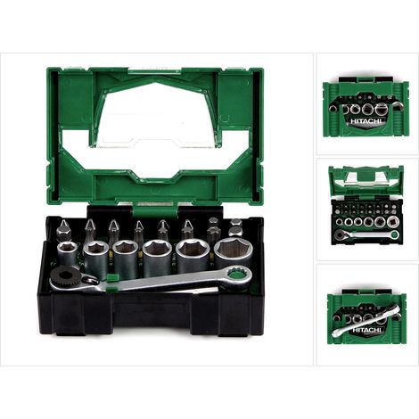 Hikoki – Jeu de douilles et embouts de vissage 24 pièces – Embouts Torx, Philips, Pozi, Hexagonales – Longueur 25 mm – Étui empilable (1/5)