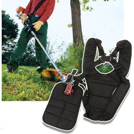 Harnais double épaule - Ajustable - Rembourré - Nylon - Pour débroussailleuses Stihl, Husqvarna, Echo (1/4)