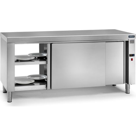 Meuble Chauffant Central Traversant - Inox Gamme 700 - Plan de Travail - Distform