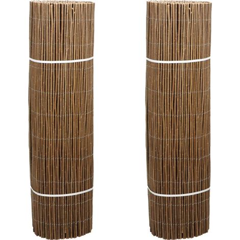 Lot de 2 Brise-Vue en Bois de Saule soit 10 ml x 1 m pour Jardin Balcon Terrasse - Canisse Extérieur Flexible - Livraison gratuite (1/4)
