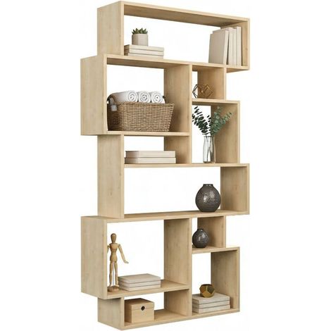 Dmora - Bücherregal Dlusuard, Büroregal, Mobiler Buchhalter, Bücherbrett, 96x26h169 cm, Eiche