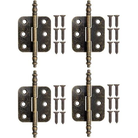 4 Stück Klappscharniere für Bronze-Schränke Eisenscharniere für Schubladen Boxen 70x35mm mit Schrauben (1/5)