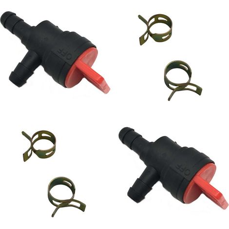 1/4 inch right angle shut-off valve and hose clamp compatible with part numbers 494768, 697947, 698183 and ZHT-011 (1/4)