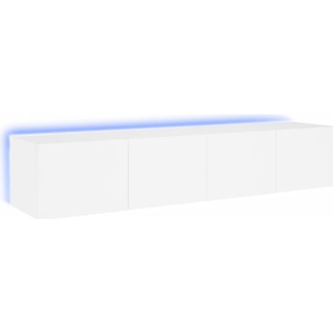 Mobili TV a parete scaffale per televisione multimediale credenza televisione sala da pranzo soggiorno camera da letto con luci a LED 2 pezzi 80 x 35 x 31 cm bianco 020029117
