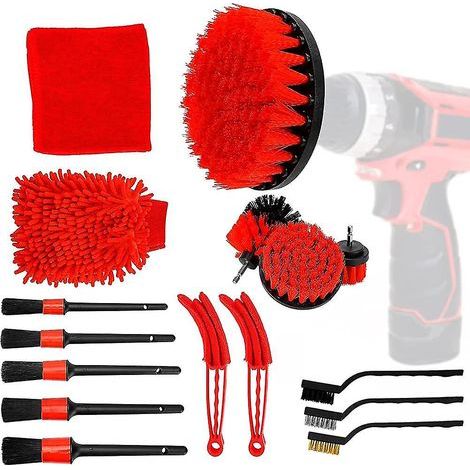 Kit de nettoyage automobile 16 pièces, ensemble de brosses de détail pour l'intérieur et l'extérieur (1/5)