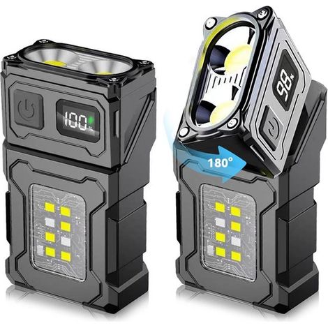 Set di 2 torce a clip: torcia luminosa a clip per animali domestici con base magnetica, ricaricabile tramite USB-C, ideale per emergenze, attività all'aperto, campeggio e altro ancora. (1/5)