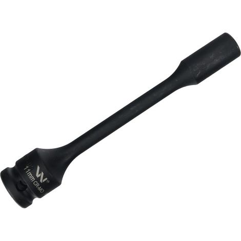 Vaso de impacto de 1/2", hexagonal delgado y muy largo, fabricado en acero CrMo de 11 mm, longitud 150 mm, utilizado en mecánica para llaves de impacto, Waryński (1/2)