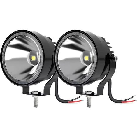 Set mit 2 weißen 4-Zoll-LED-Arbeitsscheinwerfern für Motorrad, Quad und Boot (1/5)