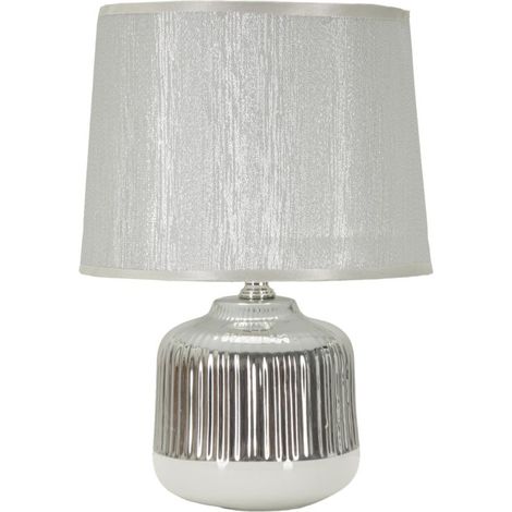 Lampada da tavolo Lucina argento in ceramica Ø20×29 cm