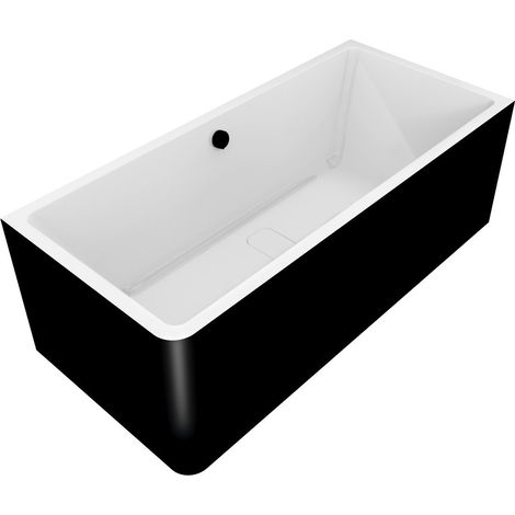 MARLENE CURVE R MONOLITH Baignoire rectangulaire 175x75x63cm, blanc/noir (1/2)