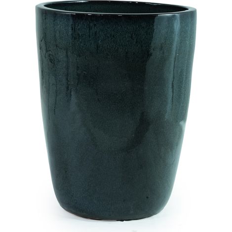 Vaso da fiori in ceramica Ø38,5 cm h49,5 cm verde muschio lucido (1/5)