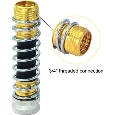 Adaptateur Extension Tuyau Arrosage, Coude Tuyau avec Ressort Hélicoïdal Facile à Connecter et à Installer Connecteur Tuyau pour Éviter les Plis de Tuyau (1/3)