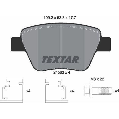 Kit de plaquettes de frein, frein à disque Textar 2456301 AUDI 2K5698451