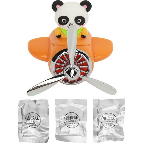 Diffuseur de voiture avec 3 lames et 3 comprimés parfumés orange - Élimination efficace des odeurs pour décoration intérieure (1/5)
