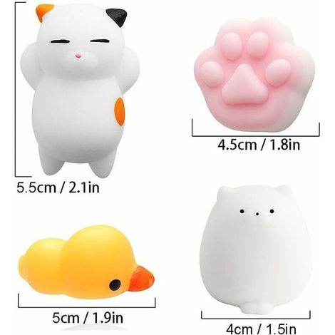 VURAHOME - 24 Stück Squishy Kawaii Tier-Squishies, langsam aufsteigend, zum Drücken, Stressabbau, Anti-Stress-Spielzeug (Mehrfarbig) (1/5)