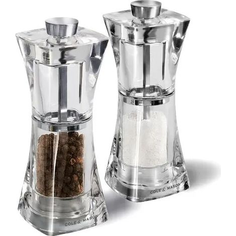 Coffret Moulins Sel Poivre Crystal Mécanismes Céramique Et Acier, Design élégant - Cole Et Mason