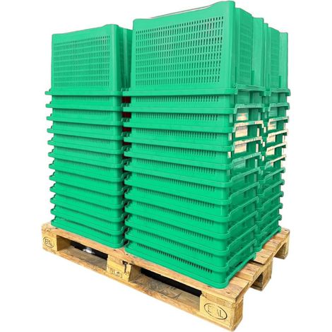 Cassa Cassetta agricola ortofrutta Salvaspazio 52x29x42H cm VERDE FONDO CHIUSO 48 PEZZI (1/5)