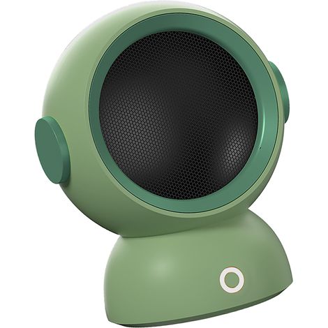 Chauffage soufflant portable, silencieux, à chauffage rapide, mini chauffage d'appoint, prise UE 220 V, vert, pour bureau ou table. (1/5)