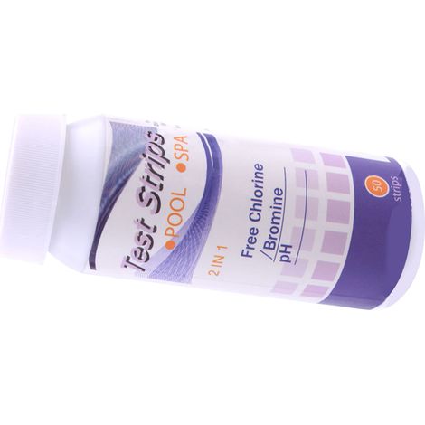 Bandelette de test d'eau : pH, dureté totale, pour piscine, aquarium et bassin (2 en 1). (1/5)