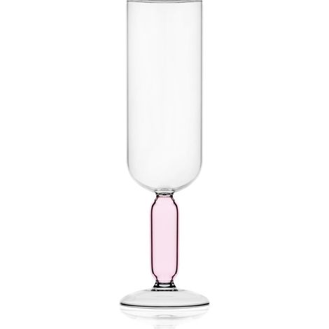 Calice, Collection Bloom, 30 cl, rose, verre borosilicaté, fait à la main (1/2)