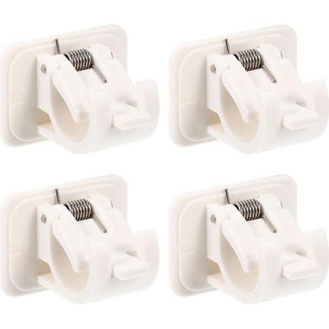 Supports de tringle à rideaux auto-adhésifs, crochets pour tringle à rideaux, supports de crochets de rideaux, 4 pièces