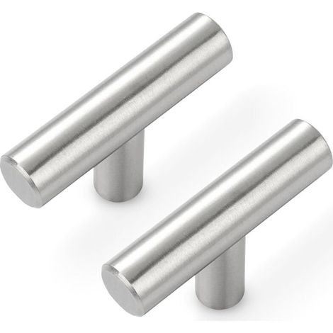 Runde Rohrgriffe für Schränke, Türen und Schubladen, einlochig, silberfarben, 2 Stück (1/5)