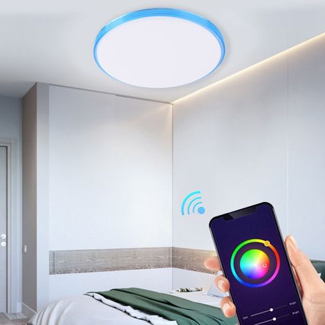 Spot encastré LED 48W RGB+W AC85-265V 39cm connecté Wi-Fi 2.4GHz via TechLife, Google Home, IFTTT, 16M couleurs, minuterie, ABS, 1273g, 1 lamp+4 vis+manuel (1/5)