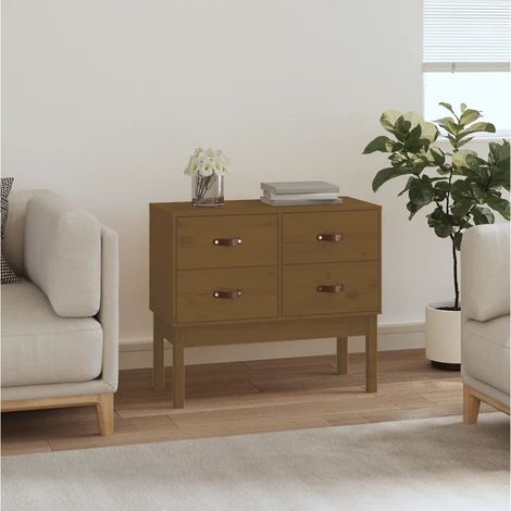 Armoire console, Meuble de Rangement, Bibliothèque Marron miel 90x40x78 cm Bois de pin solide HYB46928 (1/5)